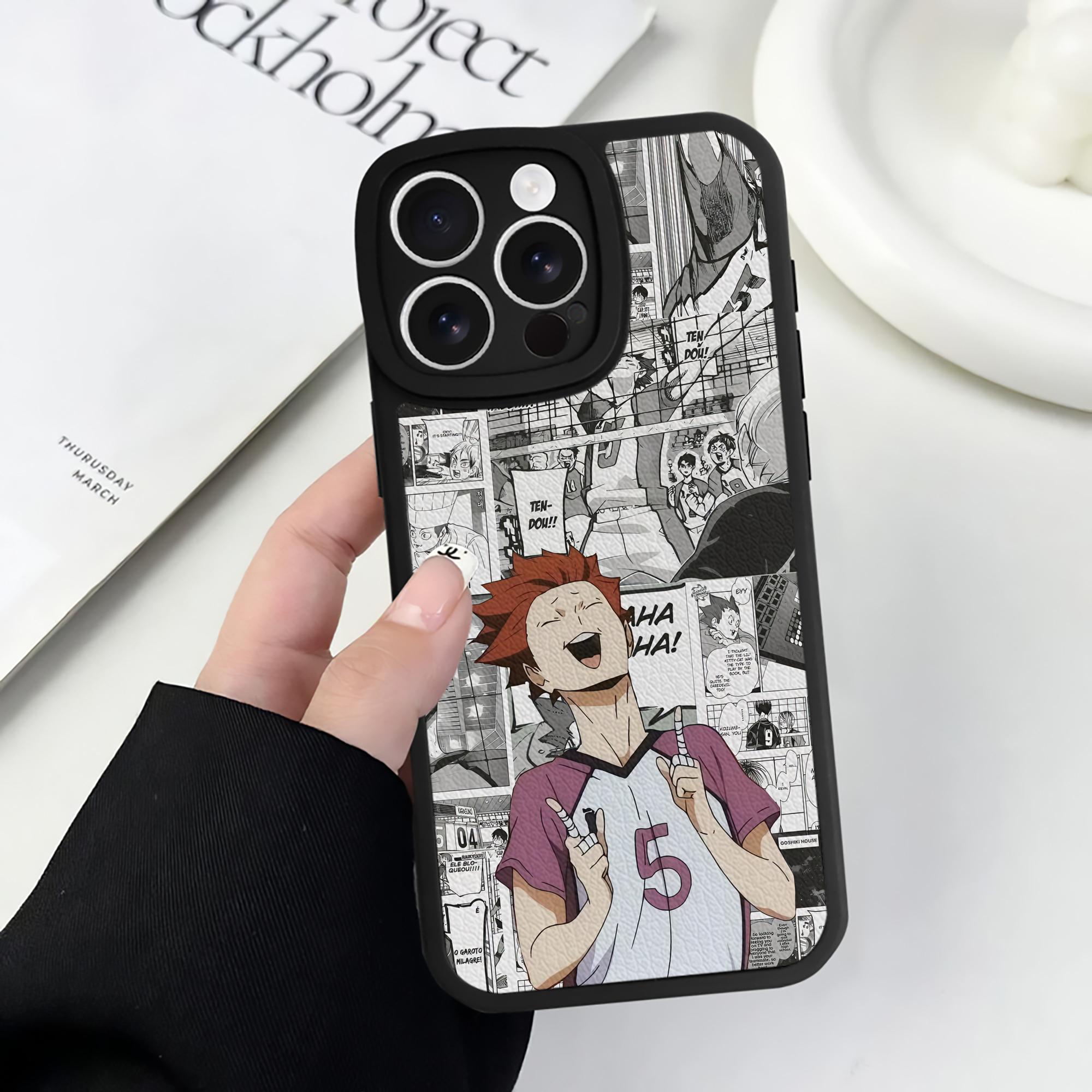 （画像用） ハイキュー!! Haikyu!! 【iPhone 16シリーズ対応】シリコンスマホケース（レザー調） 材質：シリコン